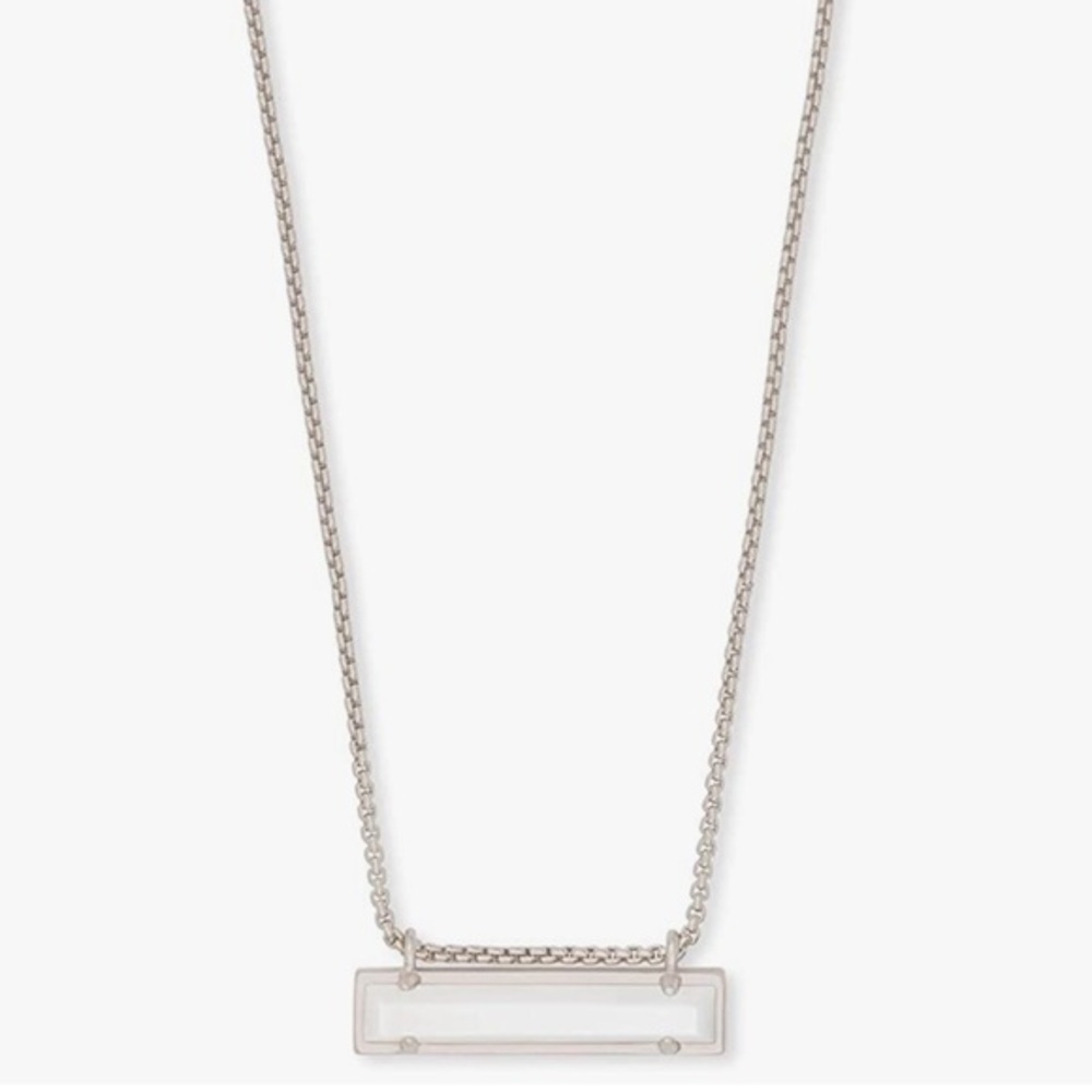 Kendra Scott RHODIUM - IVORY MOTHER OF PEARL  long bar